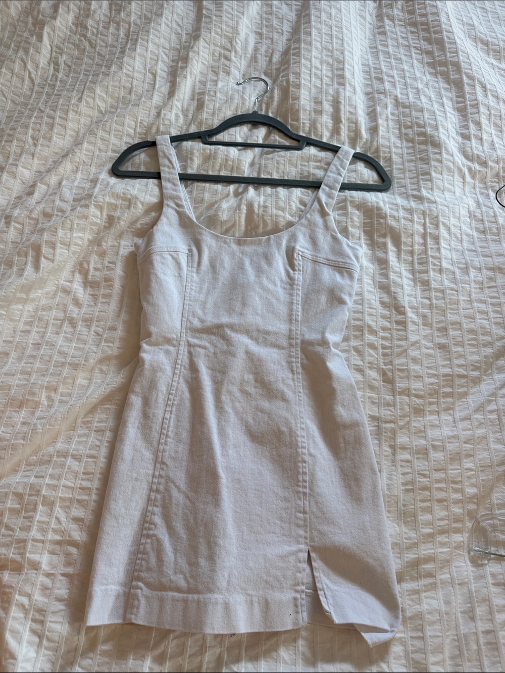 Skylar + Madison White Sleeveless Square-Neck Mini Dress